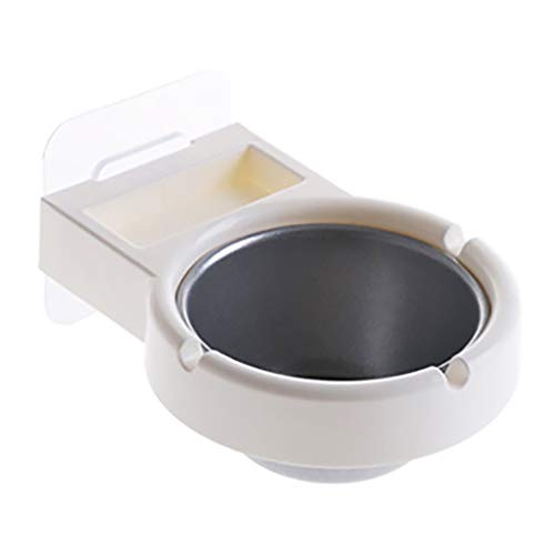 jieGorge Soporte de pared para cenicero de cigarrillo ahumado, soporte para cilindro de ceniza, portátil, para oficina, hogar, cocina, comedor y bar para día de Pascua (blanco)