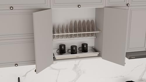 VOLO Stainless Steel Dish Plate Rack Drainer for Kitchen, Cabinet GTPT Width 80 cm (800 mm) X 10 Inch, Set of 3pcs