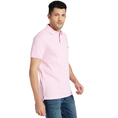Image of Tommy Hilfiger Solid Regular fit Cotton Polo t-Shirt