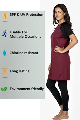 Image of ANJOR Swimming Tights & Long Half Sleeves Tshirt for Women