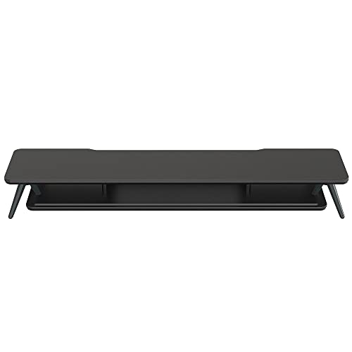Image of Fenge Dual Monitor Stand, Monitor Stands Riser for 2 monitors, 42.5 Inch Wood Desk Shelf with Storage Organizer and Cable Management for Office Desk Accessories