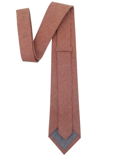 Image of Kebocis Mens Solid Color Cotton Necktie for Men