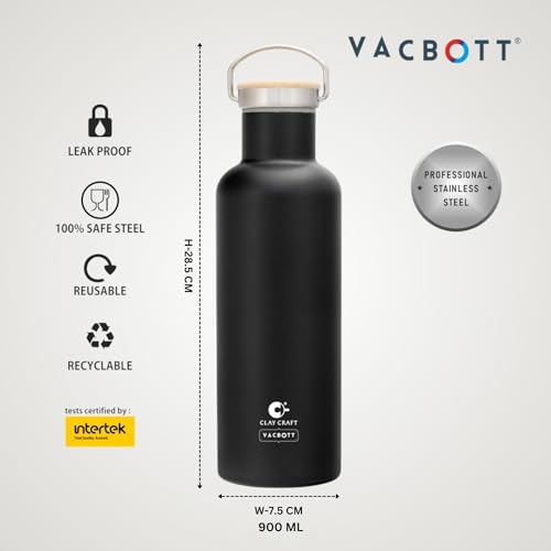 Image of Clay Craft Vacbott Melissa Classic Double Walled 18 Hours Hot and 24 Hours Cold Vacuum Insulated Flask 860 ml, 2 Pcs Bottles for Travelling|BPA-Free|Leak Proof|BIS Certified|1Year Limited Warranty