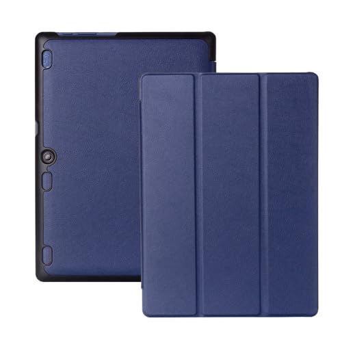 INSOLKIDON Compatible for Lenovo Tab3 10 Plus/Tab3 10 Business (TB3-X70F/TB3-X70L) 10-INCH Tablet case Ultra Slim PU Leather Folding Stand Cover Portable Auto Sleep/Wake Function Case (Blue)