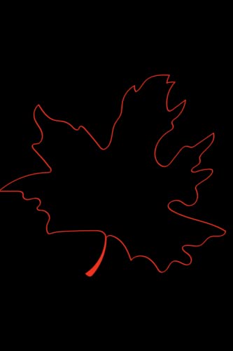  Maple Leaf: 100 Lined Pages Black Notebook With Red Maple Leaf