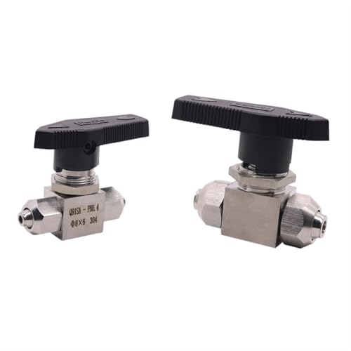 EXBWXNIL Schnellschraub-Kugelhahn aus Edelstahl 304, 4 mm, 6 mm, 8 mm, 10 mm, 12 mm, PU-Schlauchplattenventil, Schaltventil(8mm OD Tube)