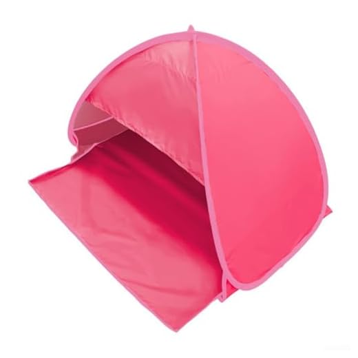 Petite tente de plage pop-up automatique, protection UV et résistance aux intempéries, avec poche zippée, pare-soleil d'été pour bébés, adultes, enfants et animaux domestiques (carmin)
