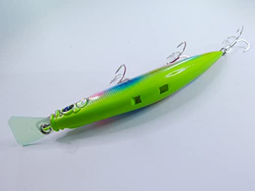 momoルアー シーバス ヒラメルアー ディープシンキングミノー 120 SW 22g 超遠投重心移動式 (チャートバックレインボー) 4枚目