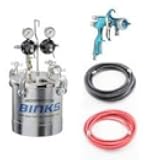 Paint Pressure Pot Spray Gun Outfit Kit - 2.8 Gallon Galvanized Pot - 1.4 MM Fluid Nozzle - Trophy Series HVLP Spray Gun - 25 Feet of Hose