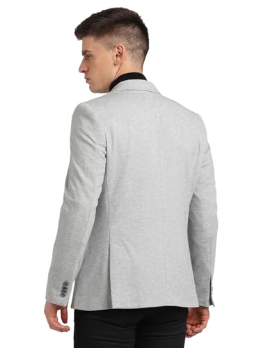 Image of Turtle Men Cotton Stretch Dobby Print Heather Grey Blazer