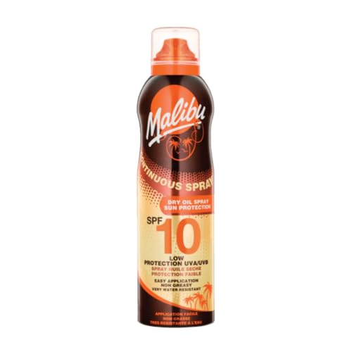 Malibu Sun SPF 10 Continuous Lotion Spray Sunscreen Vitamin Enriched Water Resistant 175ml