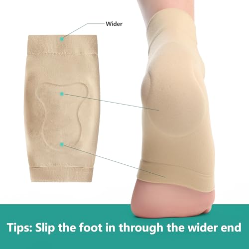 Image of Achilles Tendonitis Heel Protector Socks - (FSA&HSA) Welnove Achilles Tendon Support Compression Socks - Gel Padded Sleeve for Cushion & Protection of Bursitis, Tenderness, Dry Cracked, Regular