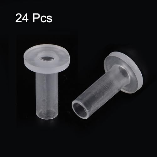 QUARKZMAN 24 Stück Flanschbuchsen Kunststoffbuchsen ID 4mm x OD 5mm x Länge 15mm Nylonbuchsen, Weiß