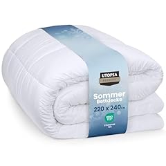 Utopia Bedding Bettdecke 220 x 240 cm, leichte Bettdecke mit Polyesterfüllung für 4 Jahreszeiten, Mikrofaser, für 2 Personen (weiß)