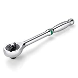 SK 3/8' Drive Ratchet Handle, 216-Position 6 Pawl Ratchet, with Quick-Release Button, Premium CR-V...