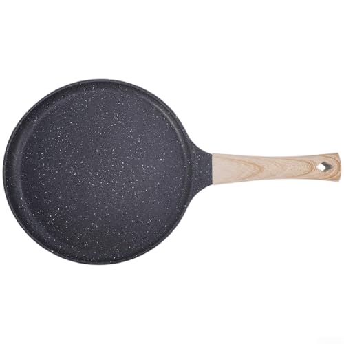 Maifanshi - Sartén antiadherente para panqueques, crepes, filetes y huevos, sartén de aleación de aluminio con distribución uniforme del calor (negro, 24 cm)