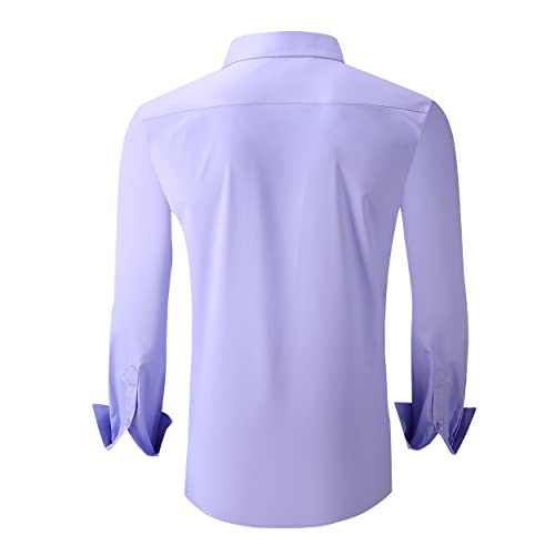 Alex Vando Mens Bamboo Dress Shirts Wrinkle Free Regular Fit Stretch Button Down Shirt