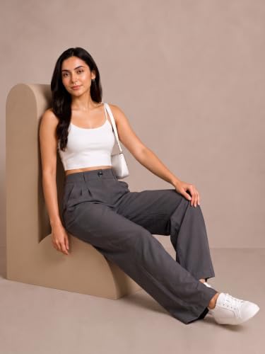 Image of Womens NS Lycra Korean High Waist Straight Pants