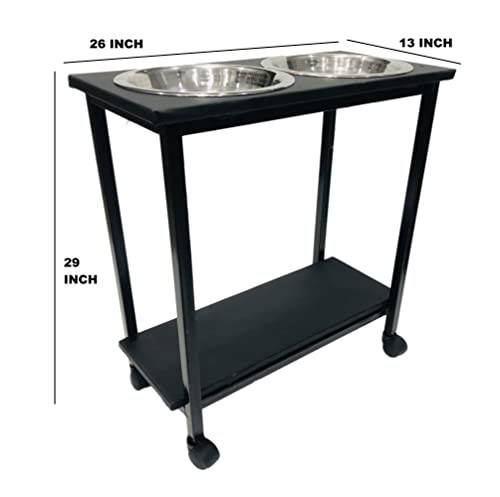 SALON CHAIR Beauty Parlour Cutting Barber Double Manicure Padicure Trolley with Wheels and 2 Bowl Heavy Duty Trolley (Black) - Image 2