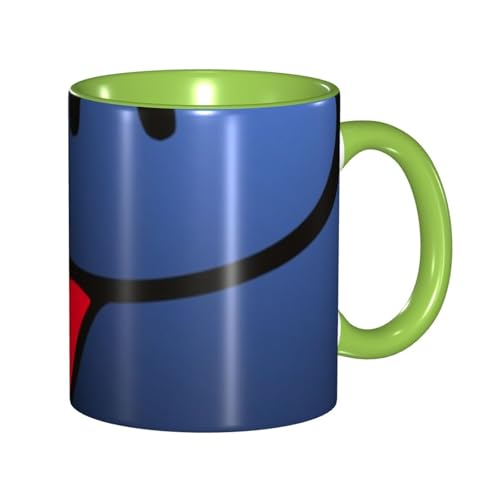 ブルースマイリーフェイス マグカップ 旅マグ コーヒーカップ Green セラミック 330ml 陶器 食器 耐熱 水筒 プレゼント