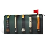 Tennis Balls and Rackets Mailbox Cover for Outdoor Decor Magnetic Strips Unique and Practical Design for All Seasons 21x18 in