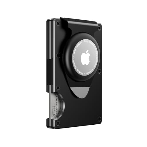 furid Air Tag Wallet Men Slim: Wallet with Air Tag Holder - Air Tag Wallet for Men, Metal Wallet with 2 Money Clip Replaceable Gift Boxed Set