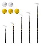 Adjustable Golf Putter, Two Ways Golf Putter for Men/Women-Right/Left Handed-Indoor/Outdoor, Mini Golf Set for Junior Golfers, 1 Golf Club with 4 Golf Balls - Black, 17'-35.5'