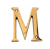 eSplanade - Haus-Hotel-Tür-Namen-Alphabete aus Messing, Wand-Türschild, Buchstaben-Alphabet, 7,6 cm, goldfarben (A-Alphabet) (M-Alphabet-3)