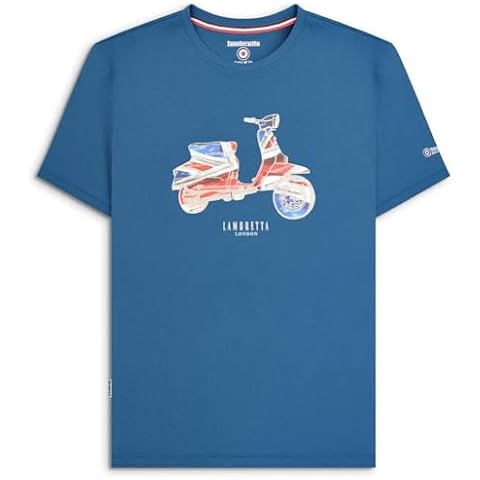 Lambretta Mens Dark Blue Scooter T-Shirt Cover
