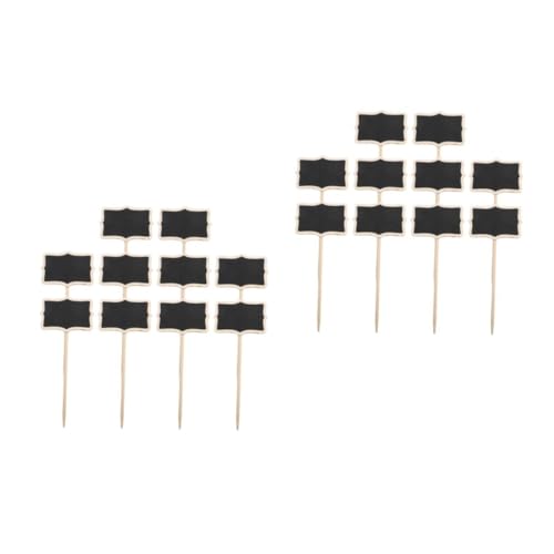 VICASKY 2sets 10 Pcs Mini Chalkboard Picks Wooden Plant Markers for Garden Decor Durable Message Boards for Weddings Parties Home Decoration 10pcs*2