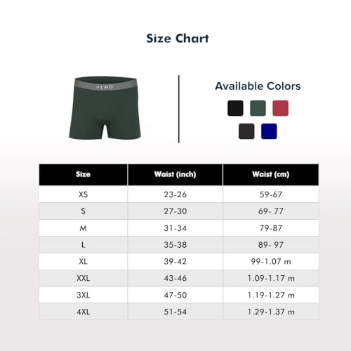 Image of ALMO - Mens Trunks | Better Cotton Underwear for Men | Sweat Absorbent, Anti-Microbial | Light Weight Inner wear | Solid Collections