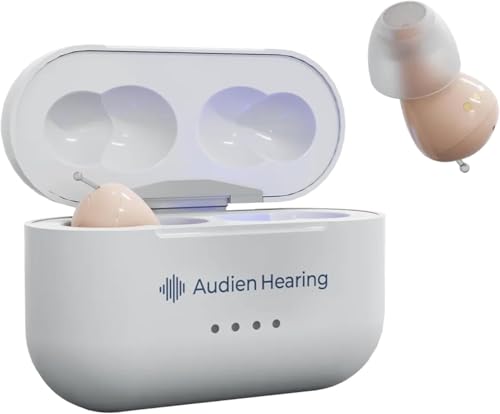 Audien Hearing ATOM PRO 2 Wireless Rechargeable OTC Hearing Aids, Premium Comfort Design and Nearly Invisible