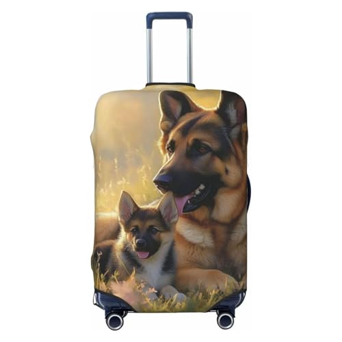 German Shepherd Dog Travel Luggage Covers For Suitcase Elastic Suitcase Protector Anti-Scratch Spandex Baggage Covers Fits 18-32 Inch Luggage X-Large