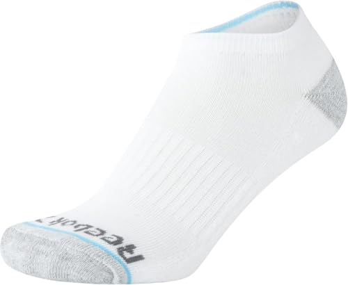 Image of Reebok Women's No Show Athletic Breathable Low Cut Cushioned Socks (12 Pack), Size 4-10, White Marl,(RVW211LC23003-D)