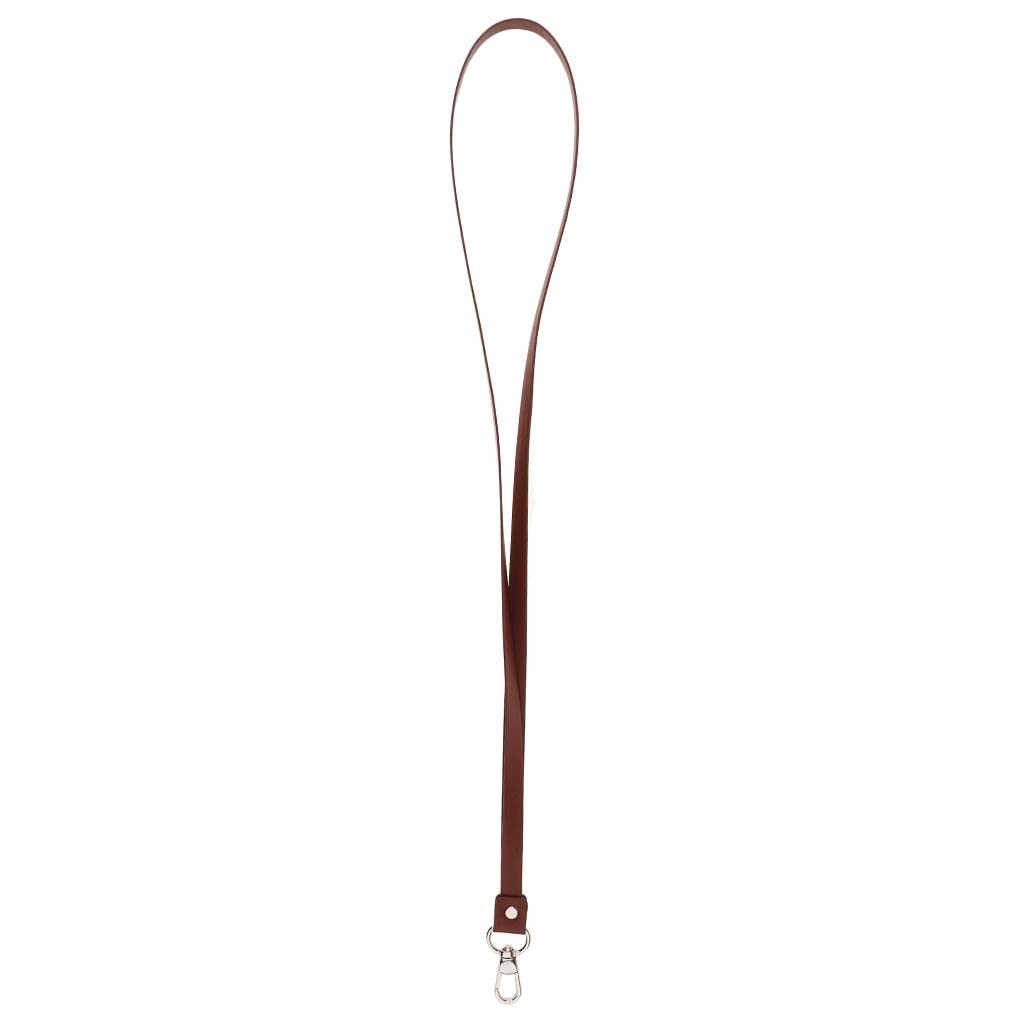 MYADDICTION PU Leather Lanyard – Neck Strap with Metal Clip for ID Cards & Badges (Reddish Brown)-image-30