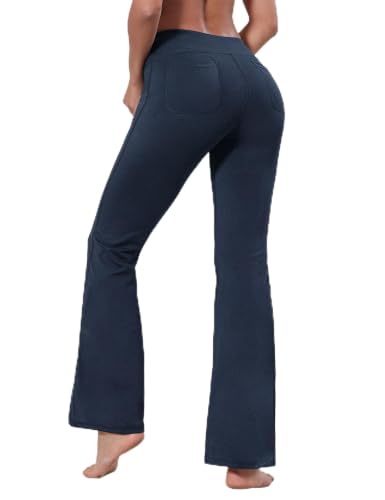 Image of BUBBLELIME Women 4 Pockets Yoga Bootlegs Pant DeepNavy XL-29 Inseam