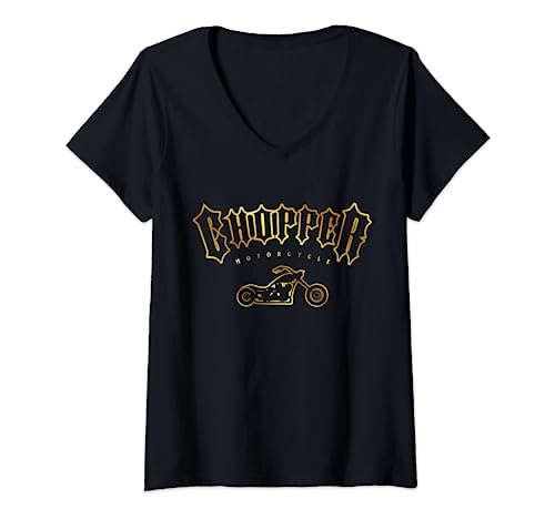 Mujer Iron Bobber Garage Chopper - Motociclista Camiseta Cuello V