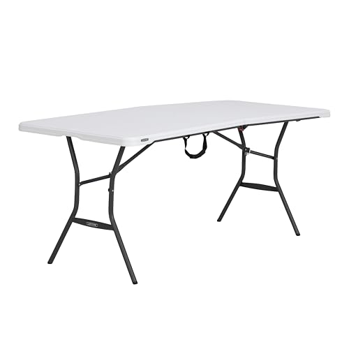 Lifetime 6-Foot Fold in Half Table, Light Commercial, White Granite