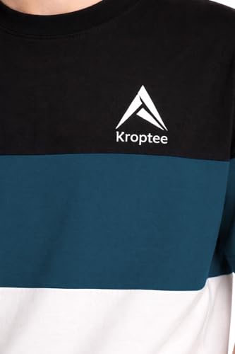Image of Stylish Men Color Block Oversized Half Sleeve Round Neck T-Shirt