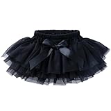 Sommerröcke für Mädchen, Halblange Röcke für Babys, Tutu-Röcke, Baby-Hosen, Kurze Festivalröcke für Kinder von 0 bis 24 Monaten. (Black, 3-6 Months)