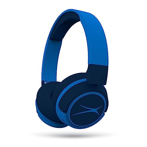 Image of Altec Lansing Kid Safe 2-in-1 Wireless Bluetooth Headphones - Crystal Clear Sound, Safe Volume Limiting, Foldable Design - Enjoy Audio and Protect Your Child's Hearing (Knight Blue)