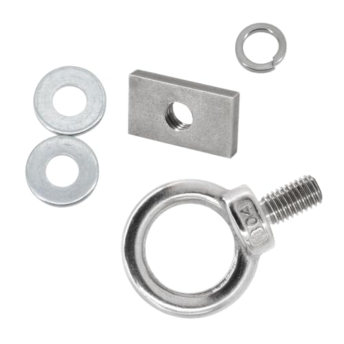 Image of 6pcs T Track Mount Tie Down Anchor Kit M10 for Roof Rack 304 Stainless Steel with Nuts & Lifting Eye Bolts for 4WD Awnings & Accessories