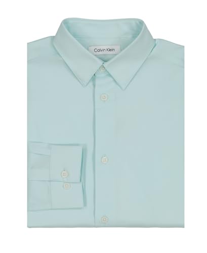 Calvin Klein boys Long Sleeve Slim Fit Dress Shirt, Button-down Style With Cuffs & Shirttail Hem2