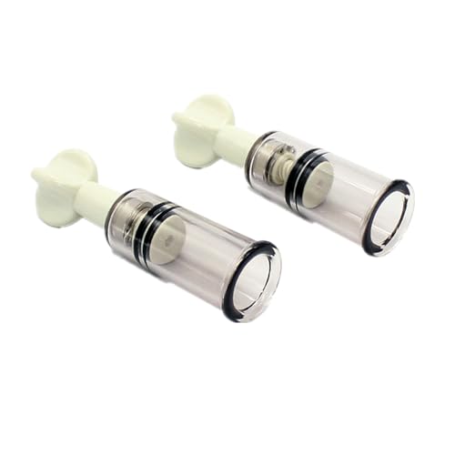 Nipple Sucker Nipple Pump Nipple Teat with Extra Suction Power Nipple Enlargement and Clitoris for Couples SM Games(2 Pieces) (Beige, φ3,9cm)