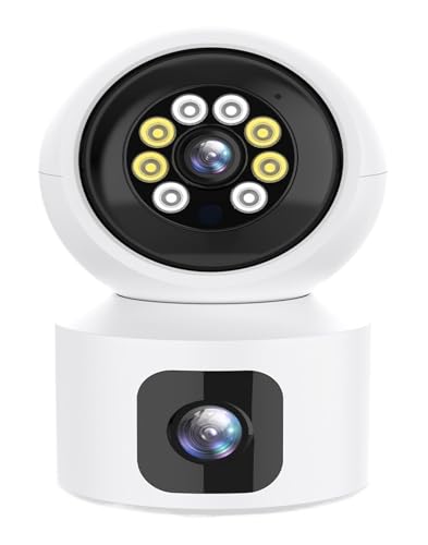 Cámara de Seguridad, Cámara IP de Doble Lente de 8MP, Pantalla Dual HD 4K for Interiores, Monitor de bebé for el hogar, detección Humana IA, Mini cámara PTZ de vigilancia de Seguridad(Camera)
