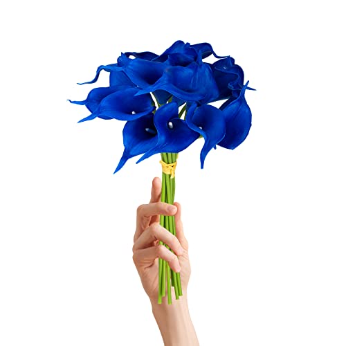 Katomi 10 stems of real touch artificial calla lilies ¡ (Blue), 35cm - Image 3