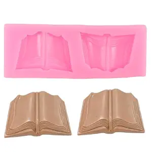 QDMOLDS Book Silicone Fondant Molds for Cake Decorating Cupcake Topper Candy Chocolate Gum Paste Polymer Clay