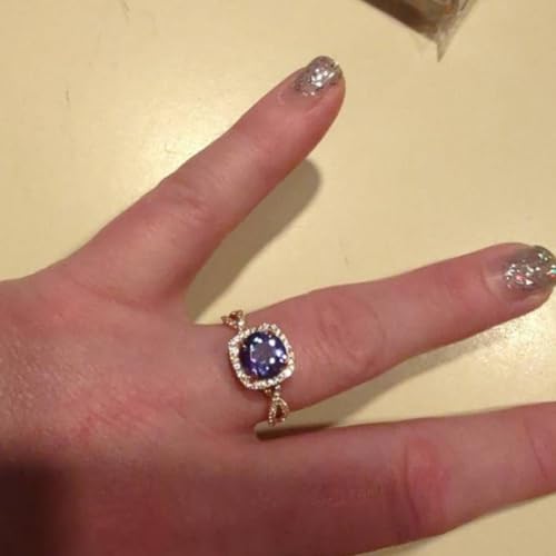 Alexandrite Engagement Ring 925 Sterling Silver 10K 14K 18K 6X8mm Pear Shape Created Alexandrite and Moissanite Engagement Ring for Women Free Engraving4