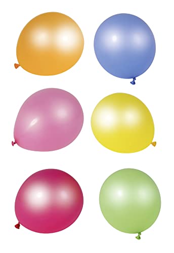 Fackelmann 50140 Lot de 12 Ballons de baudruche, Ballons en Latex, Ballons d'anniversaire et fête, Caoutchouc Naturel, 23 à 30cm
