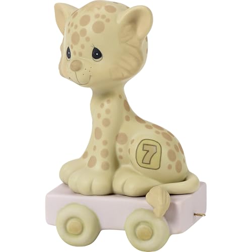 Precious Moments Birthday Train Age 7 Figurine: Wishing You Grr-Eatness, Leopard Theme, Unique Gift for Seventh Birthday, Porcelain Collectible, 142027 - Image 4